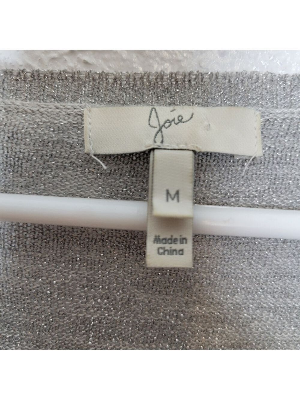 SALE 4/$30 JOIE Tambrel Sweater Silver Metallic Light Sweater Women's Size Med - Picture 11 of 11